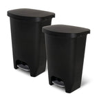 Glad 13 Gallon Trash Can, 2 Pack | Plastic Kitchen Waste Bin by GladTrashFoodStorage