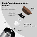 Aelga Pepper Mill - 4oz Stainless Steel Pepper Grinder Manual - Image 5