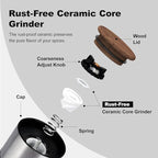 Aelga Salt and Pepper Grinder Set Manual - 4oz Stainless Steel Pepper Mill - Image 6