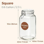 ComSaf 3-Pack 78oz Large Square Airtight Glass Jars - Image 2
