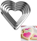 Love Heart Cookie Cutter Set Pack of 5 Valentines Day Heart Biscuit Cutter by Tmflexe
