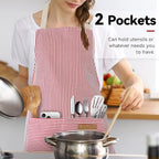 NLUS 2 Pack Kitchen Cooking Aprons, Adjustable Bib Soft Chef Apron - Image 6