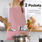 NLUS 2 Pack Kitchen Cooking Aprons, Adjustable Bib Soft Chef Apron - Image 6