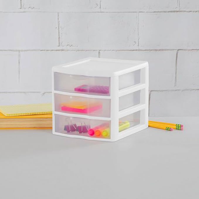 Sterilite 12-Pack Clearview 3-Drawer Cart, Small Plastic Storage Organizer - Image 6