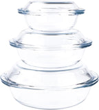 Set of 6 Round Glass Casserole Dishes, Nesting Glass Baking Dish Set - Image 7