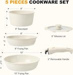 Pots and Pans Set Non Stick, Ceramic Cookware Set Nonstick Frying Pans 5 - Image 2