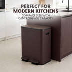 Simpli-Magic 60 Liter / 16 Gallon Rectangular Hands-Free Dual Compartment - Image 6