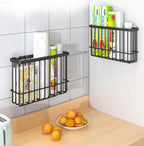 2 Piece Kitchen Cabinet Door Storage Box, Self Adhesive Wall Mounted Storage - Image 4