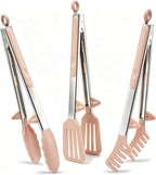 Tongs for Cooking, Food Grade Serving Tongs Set of 3 by TOWINGO