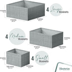 Drawer Organizer Clothes Set of 12 Grey - Image 2