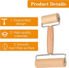 JJUNW Small Rolling Pin, Pizza Dough Roller, Non Stick Wood Pastry Roller - Image 6