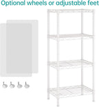 SINGAYE 4 Small Shelves Storage Shelf Wire Shelving Unit Metal Shelf Adjustable - Image 4