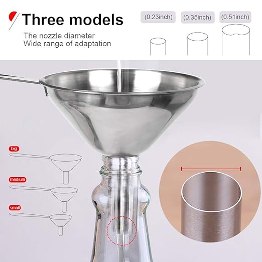 YGDZ Kitchen Funnel for Filling Bottles, Long Handle Funnel Set - Image 4
