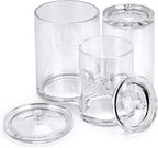 Hipiwe Clear Acrylic Cotton Swab Holder Preminm Quality Round Container Cotton - Image 5