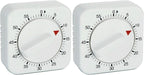 Square 60 Minute Mechanical Kitchen Timer, Manual Countdown Timer by NUOSWEK