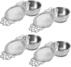 Picowe 4 Pack Tea Strainer Bowl, Stainless Steel Sliver Tea Strainers by Picowe