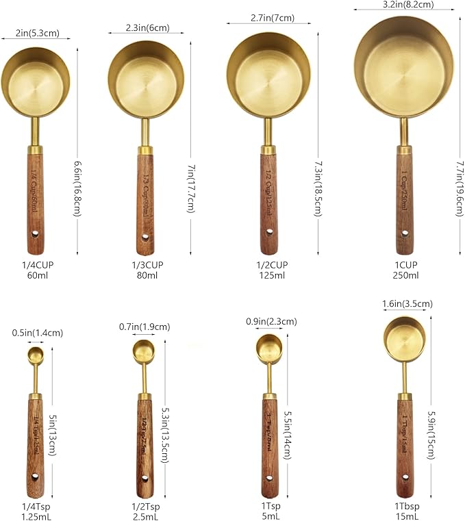 Gold Measuring Cups and Spoons Set - Image 4