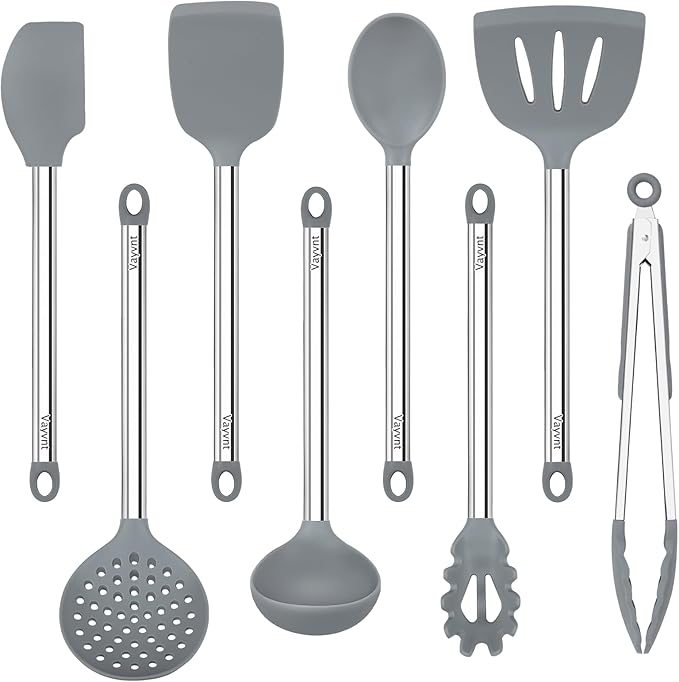 8 PCS Cooking Utensils Set, Vayvnt Silicone Kitchen Spatula Set by Vayvnt