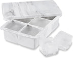 Host Ice Cube Tray with Lid, Makes 6 Large 2" Cubes, Durable Silicone Trays by HOST