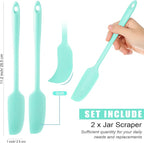 Patelai 2 Pieces Silicone Jar Spatula Long Handle Non-stick Rubber Scraper Heat - Image 2