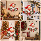Christmas Decorations Vintage Santa Hanging Wood Sign for Front Door Decor - Image 6