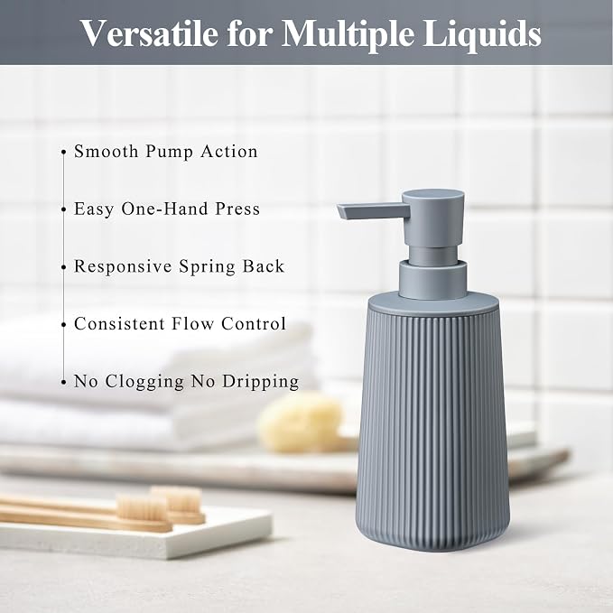 Gray Hand Soap Dispenser with No Rust Pump - Image 4