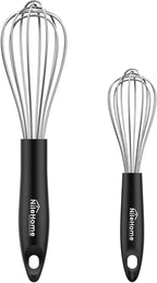 NileHome Silicone Whisk Set 8" 10" Kitchen Whisk Kitchen Wisk Wire Whisks by NileHome