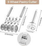 5 Wheel Pastry Cutter, Stainless Steel Dough Cutter Wheel - Image 2