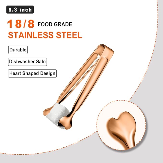 Small Serving Tongs, Anytrp 12-Pack Stainless Steel Sugar Tongs, 5.3inch - Image 3