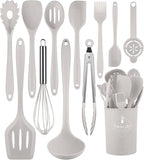 Kitchen Utensils Set-12 Pieces Silicone Cooking Utensils Set 392°F Heat by Pranski