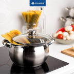 Daniks Classic 4 Quart Stainless Steel Stock Pot - Image 2