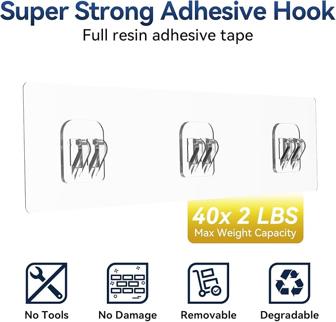 YASONIC Shower Caddy Adhesive, No Drill Bathroom Shower Organizers, - Image 7