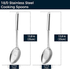 18/0 Stainless Steel Cooking Spoons Set, Serving Spoon & Slotted Spoon - Image 3