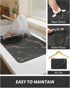 AMOAMI Coffee Mat Hide Stain Rubber Backed Absorbent Dish Drying Mat - Image 4
