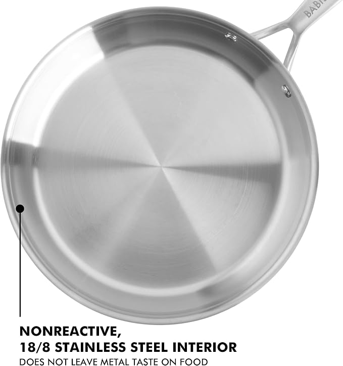 Babish 10-Inch Tri-Ply Stainless Steel Frying Pan – Professional Grade Skillet - Image 5