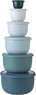 COOK WITH COLOR Prep Bowls with Lids- Wide and Deep Nesting Plastic Small by CookwithColor