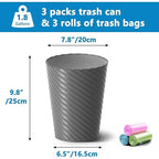 Bathroom Trash Can, 3 Pack 1.8 Gallons Small Trash Can - Image 3