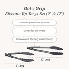 StarPack Premium Silicone Kitchen Tongs Set of 2 - Image 4