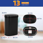 Stainless Steel Kitchen Trash Can Bathroom Bedroom Office Waste Bin - Image 7