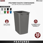 Rev-A-Shelf 35 qt. Silver Polymer Replacement Waste Container Pullouts - Image 7