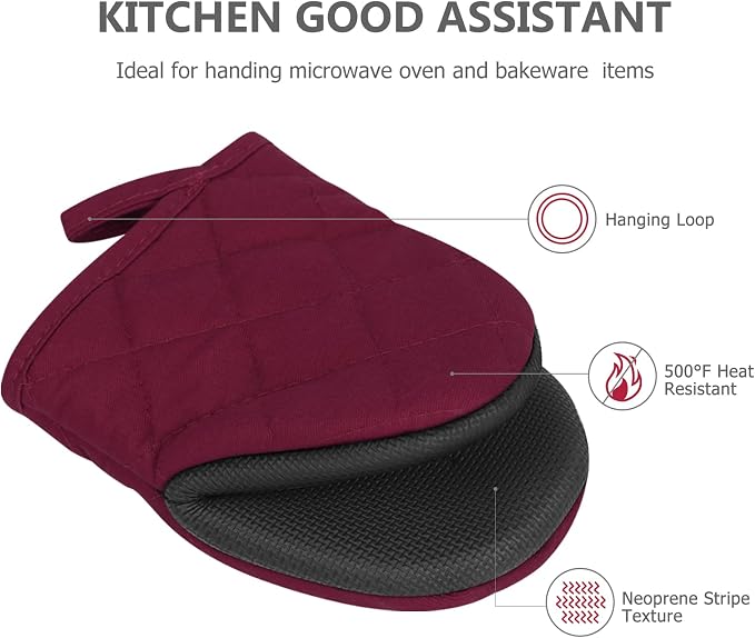 1 Pair Short Oven Mitts - Image 4