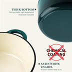Overmont Enameled Cast Iron Dutch Oven - 7QT Pot - Heavy-Duty Cookware - Image 8