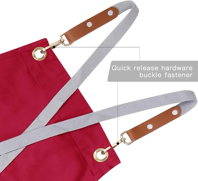 Mignongirl Chef Apron, Cross Back Apron - Image 2