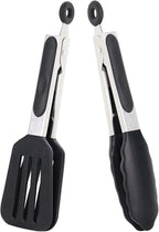 Mini Silicone Tongs Set of 2, Small Serving Tongs by Pharamat