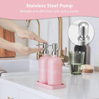 Pink Glass Dish and Hand Soap Dispenser Set - Image 4
