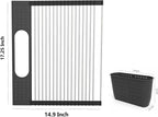 Roll Up Dish Drying Rack Over Sink, 17.5" x 15.2" Foldable SUS304 Stainless - Image 3