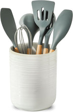 HASENSE Large Utensil Holder, 7.4" x 6.2" Ceramic Utensil Holder by Hasense