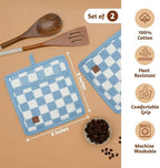 Folkulture Pot Holders for Kitchen | Pack of 2 Ribbed Soft Silicone Hot Pads - Image 3