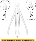 HINMAY Mini Tongs with Silicone Tips 7-Inch Serving Tongs - Image 3