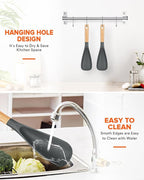 Cooking Spoon for Nonstick Cookwares, Wood Handle Spoon for Mixing, and Scrape - Image 7
